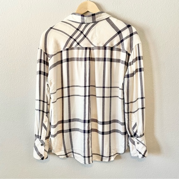 Rails + Free People Blue and White Plaid Button Down - Picture 7 of 7